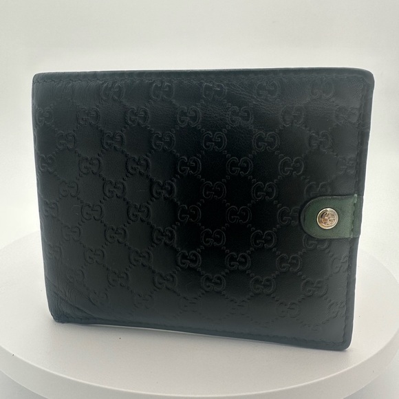 GUCCI LEATHER MENS BIFOLD WALLET Vintage - Picture 2 of 7